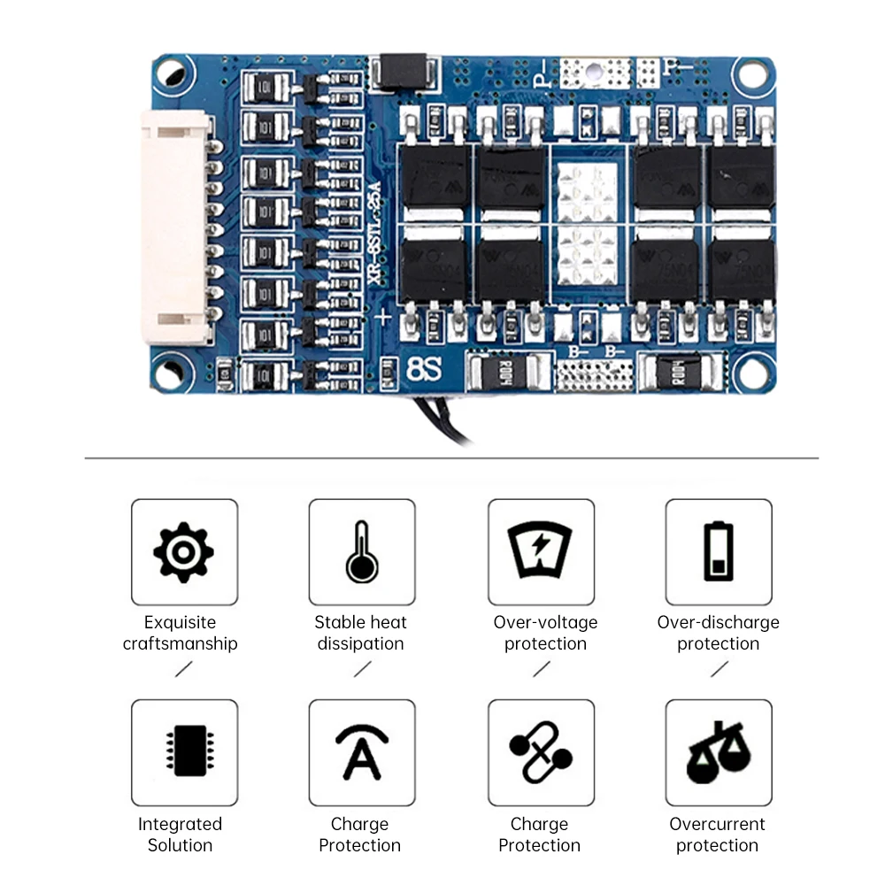 Аккумулятор LiFePo4 BMS 8S, 24 В, 15 а20 А25 А, плата балансировки заряда с одинаковым портом, эквалайзер с температурной защитой NTC для электроинструментов (art.: 3920c6ca3becc) - 3920c6ca3becc