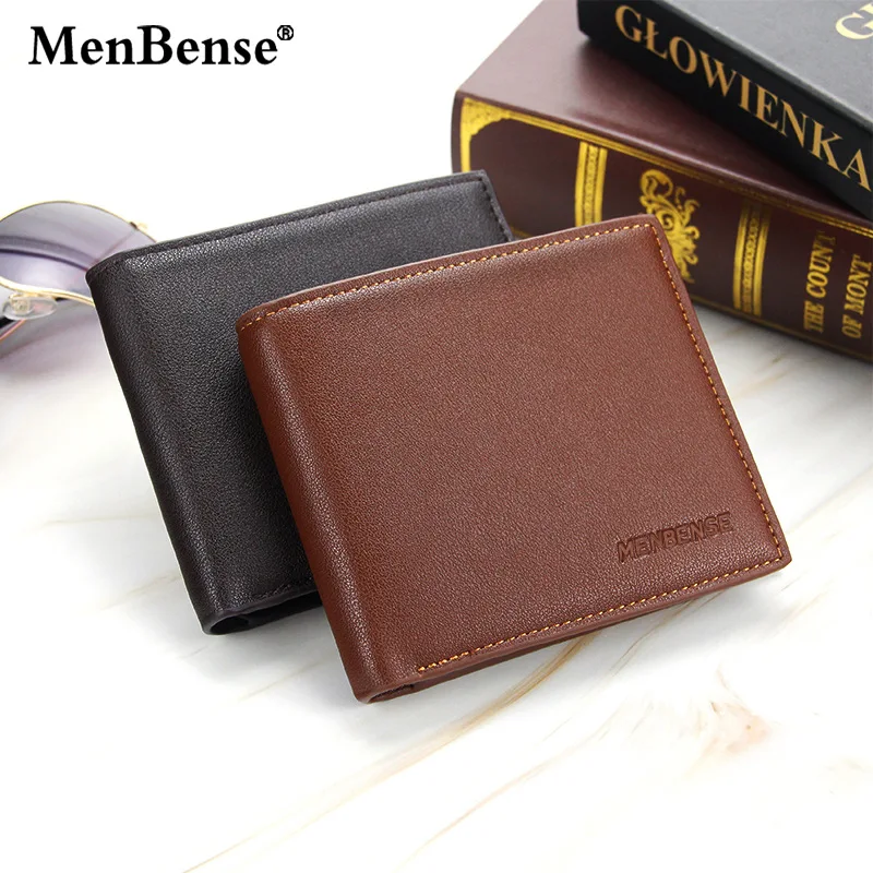 

Men's Short Wallets Vintage Pu Leather Vertical Thin Male Trifold Square Credit Card Holder Money Purses Wallet Men for Id Card