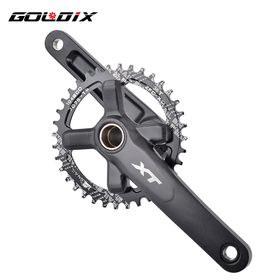 XT Bicycle Crankset 104BCD MTB Bike Crank Chainring Bike 170mm 175mm Black Round Oval 32T 34T 36T 38T Aluminum Alloy with Bottom