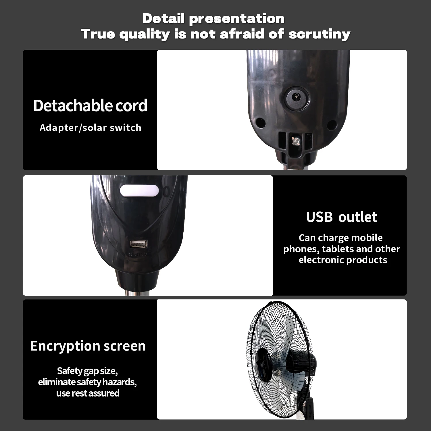 16-дюймовый солнечный вентилятор 12 В переменного/постоянного тока перезаряжаемый