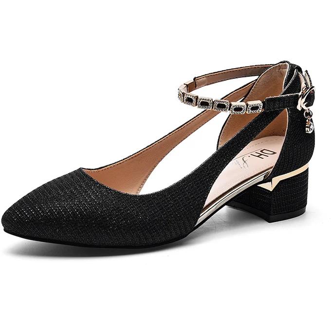 

2021 New Fashion Women Shoes Women Sandals High Heels Sexy Thick Heel Women's Shoes Fairy Style Black Word Buckle Women's Shoes