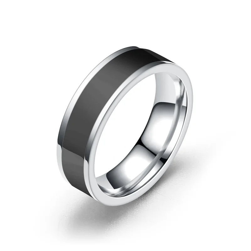 

Titanium Steel Black Gold Finger Rings Set For Men Silver-Plated Ring Women Stainless Steel Jewelry Female Wedding gift