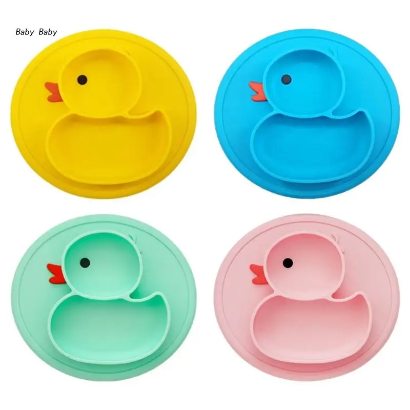 Q81A Suction Plate for Baby Silicone Feeding Plate for Toddl