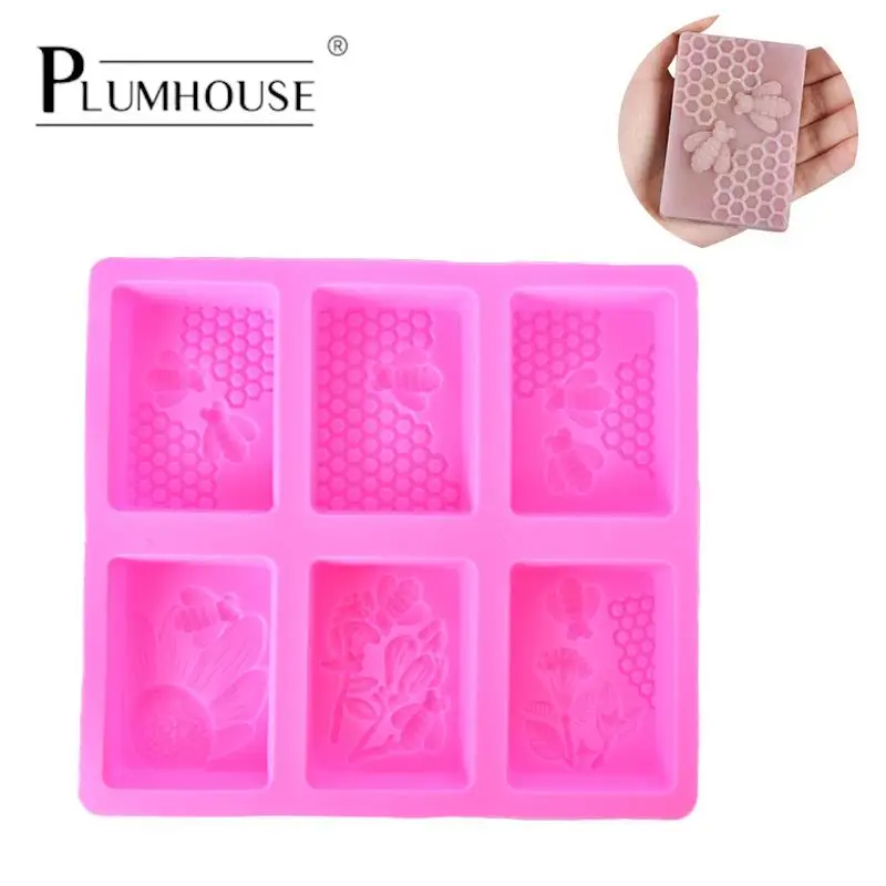 

1pc 3D Rectangle Honey Bee Molds Silicone Soap Mold DIY Clay Candle Making Craft DIY Cake Chocolate Decorating Baking Mould Tool
