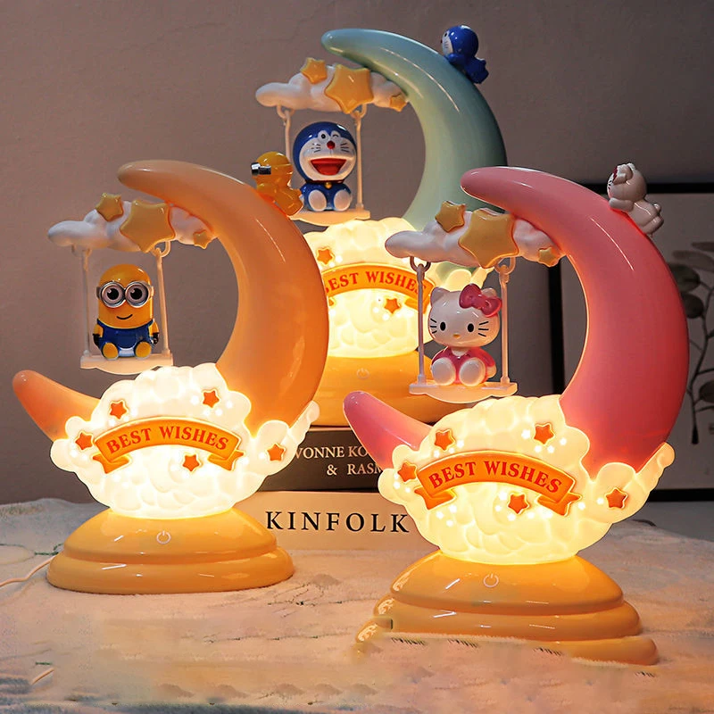 Настольная лампа Hello Kitty Sanrioed Moon милый мультяшный Ночной светильник Моя Мелодия