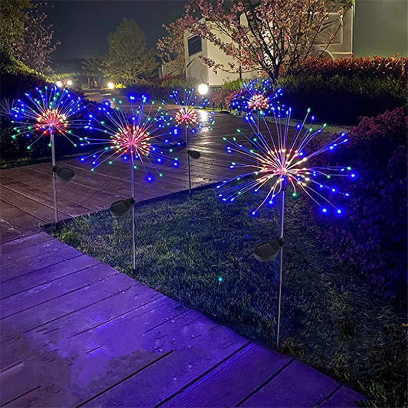 

Solar Outdoor Led Lights Garland 90 120 150LED Solar Firework Light Christmas Decorations for Home Street Garland New Year 2024