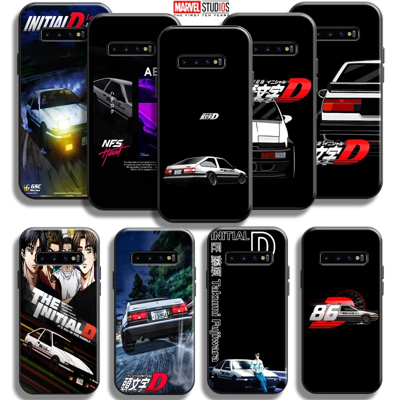 

Initial D For Samsung Galaxy S10 5G S10 Plus Lite S10E S10 Phone Case Black TPU Back Silicone Cover Carcasa Coque Funda