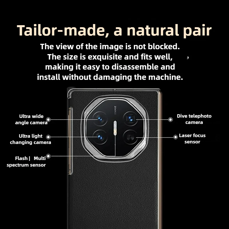 Роскошный цельный чехол из матовой кожи с петлями для HUAWEI Mate XT ультратонкий