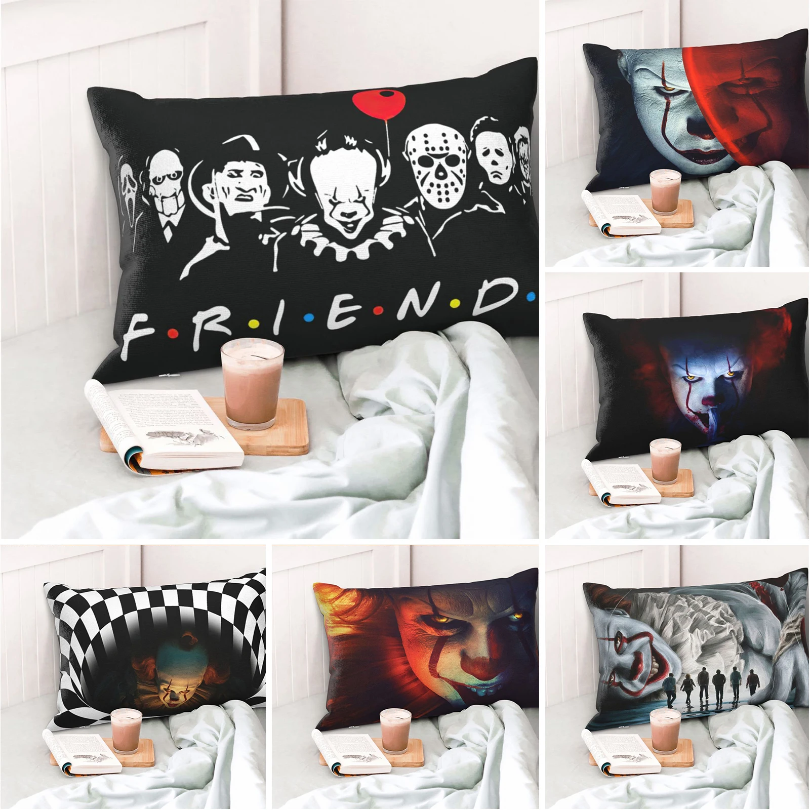 

Наволочка «ужас Хэллоуин IT Pennywise», наволочка для подушки, наволочка для дома, декоративная подушка для сна, диван, спинка, офис