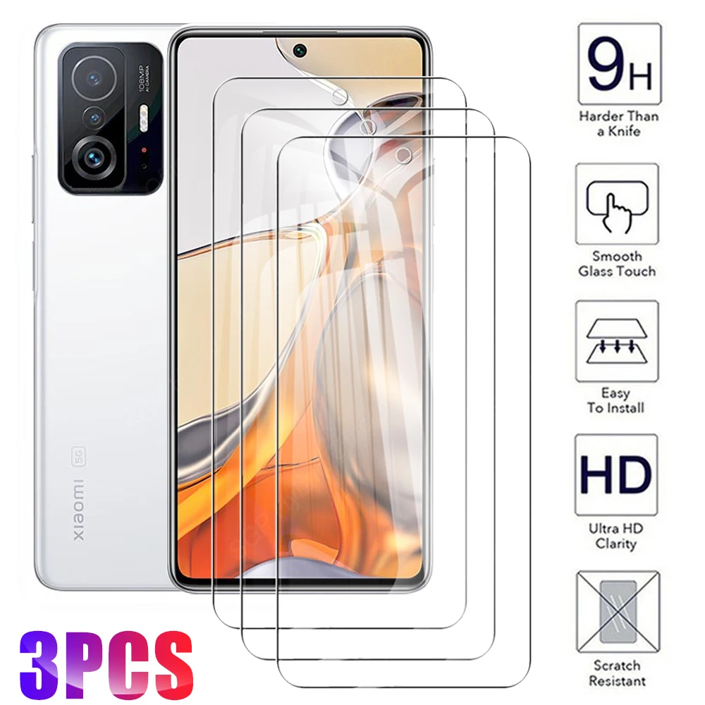

3 Pcs Mi11t Protective Glass For Xiaomi Mi 11T Pro Screen Protector Glas On Xiomi Mi 11 T Mi11 tpro Xaomi 11tpro Tempered Film