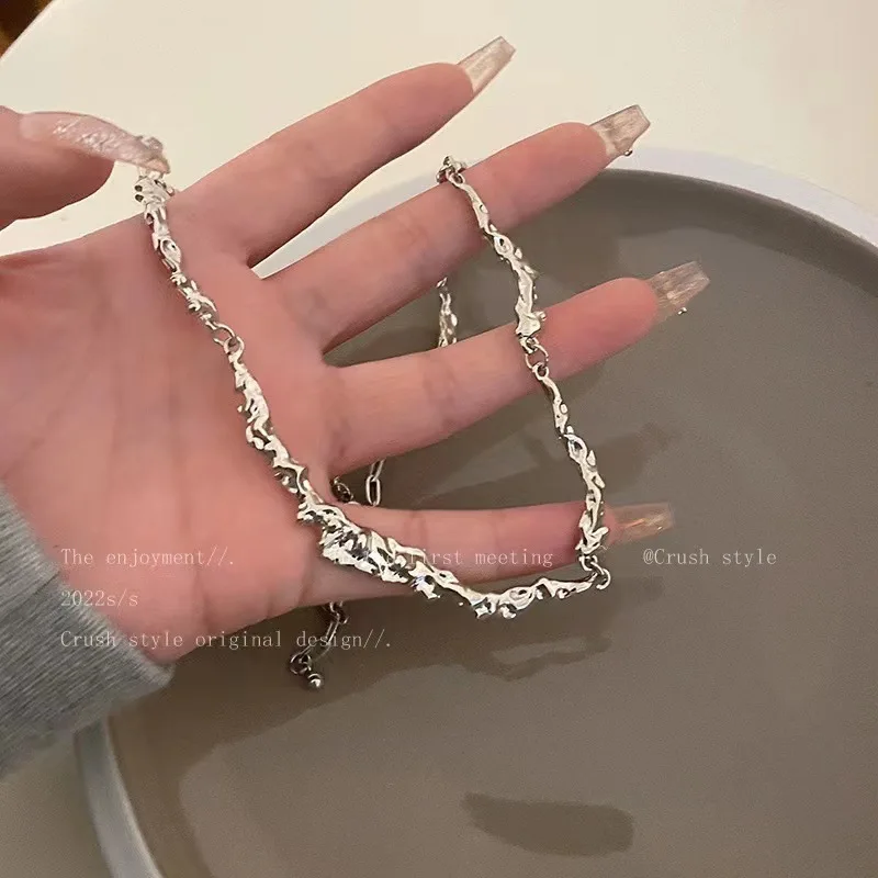 Женское серебряное ожерелье Kpop