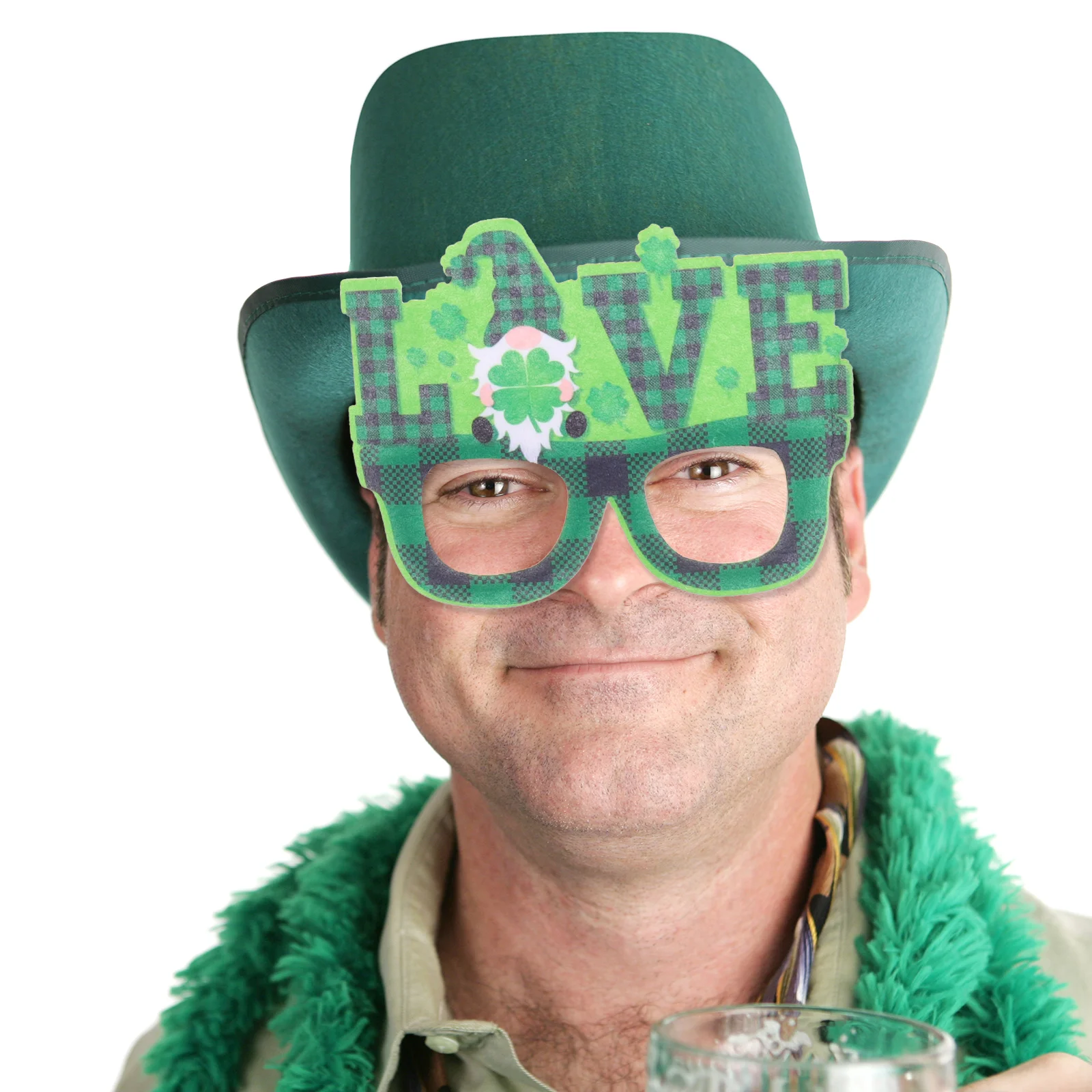 5 шт. очки из фетра реквизит для фотосессии на день Святого Патрика светодиодные