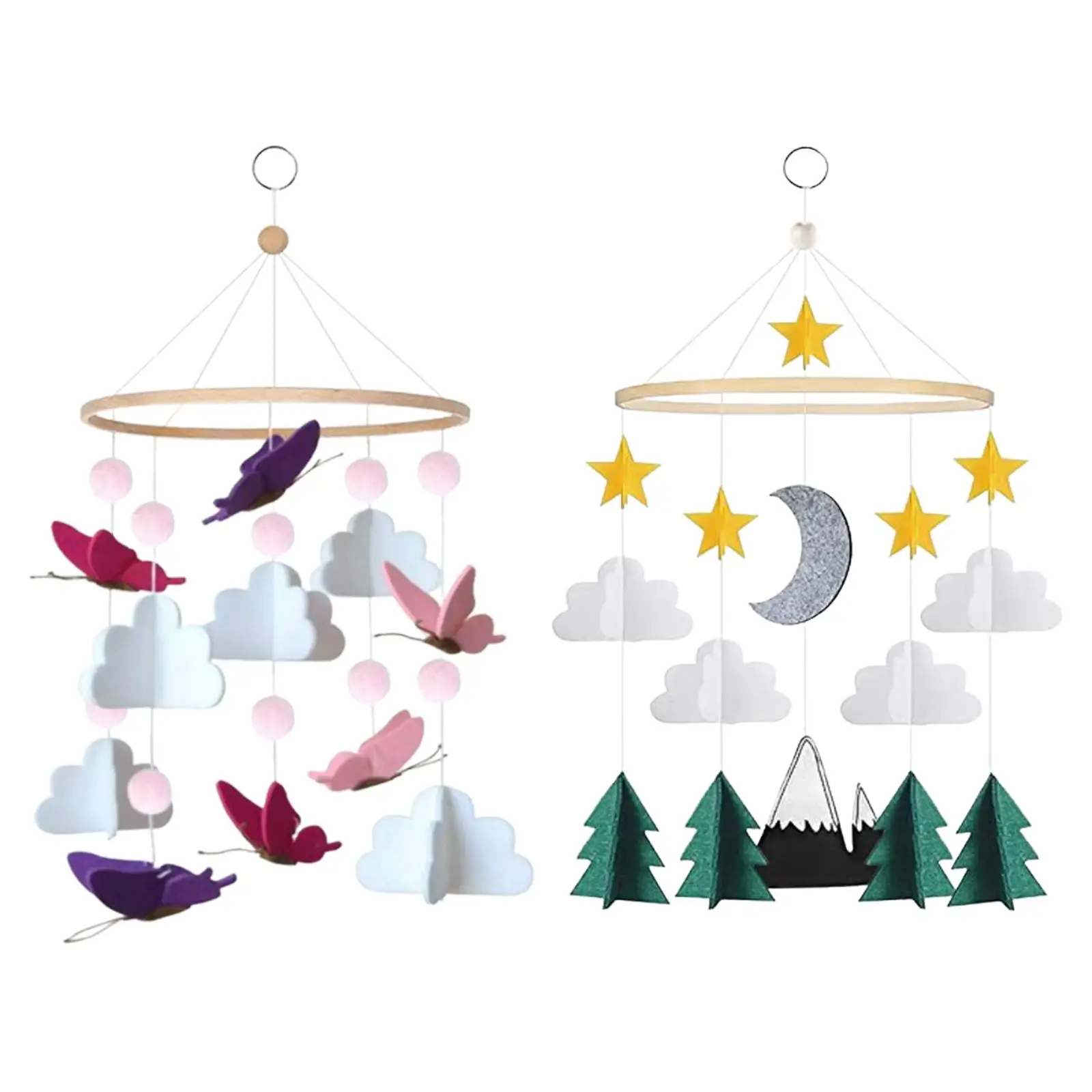 

Baby Crib Mobile Wind Chimes Soothing Emotions Rotating Wind Bell for Room Bedroom