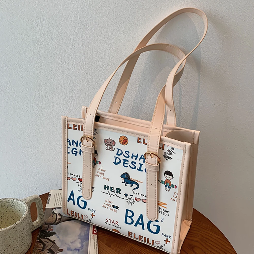 

Shoulder Bag Ladies Fashion Cartoon Print Latest Casual Versatile Women Handbag Large Capacity Versatil Bags Zipper Office 2022