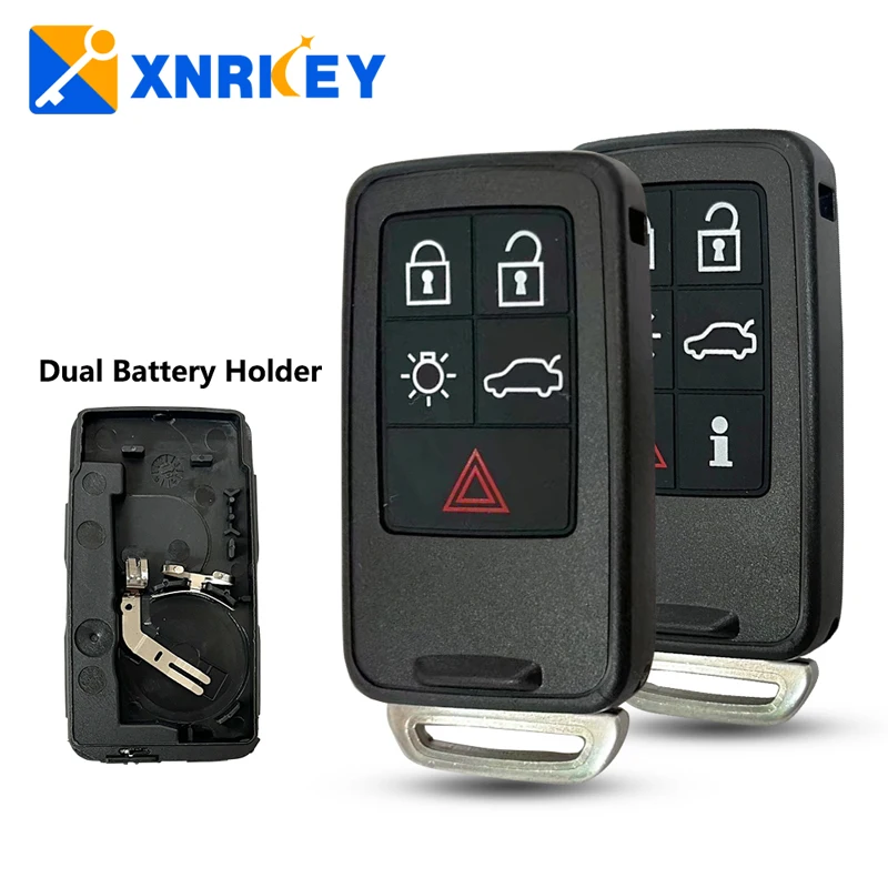

XNRKEY 5/6 Button Pad Remote Car Key Shell Fob for Volvo XC60 XC40 S90 V40 XC70 V70 S40 V50 Replacement Holder Key Case Cover