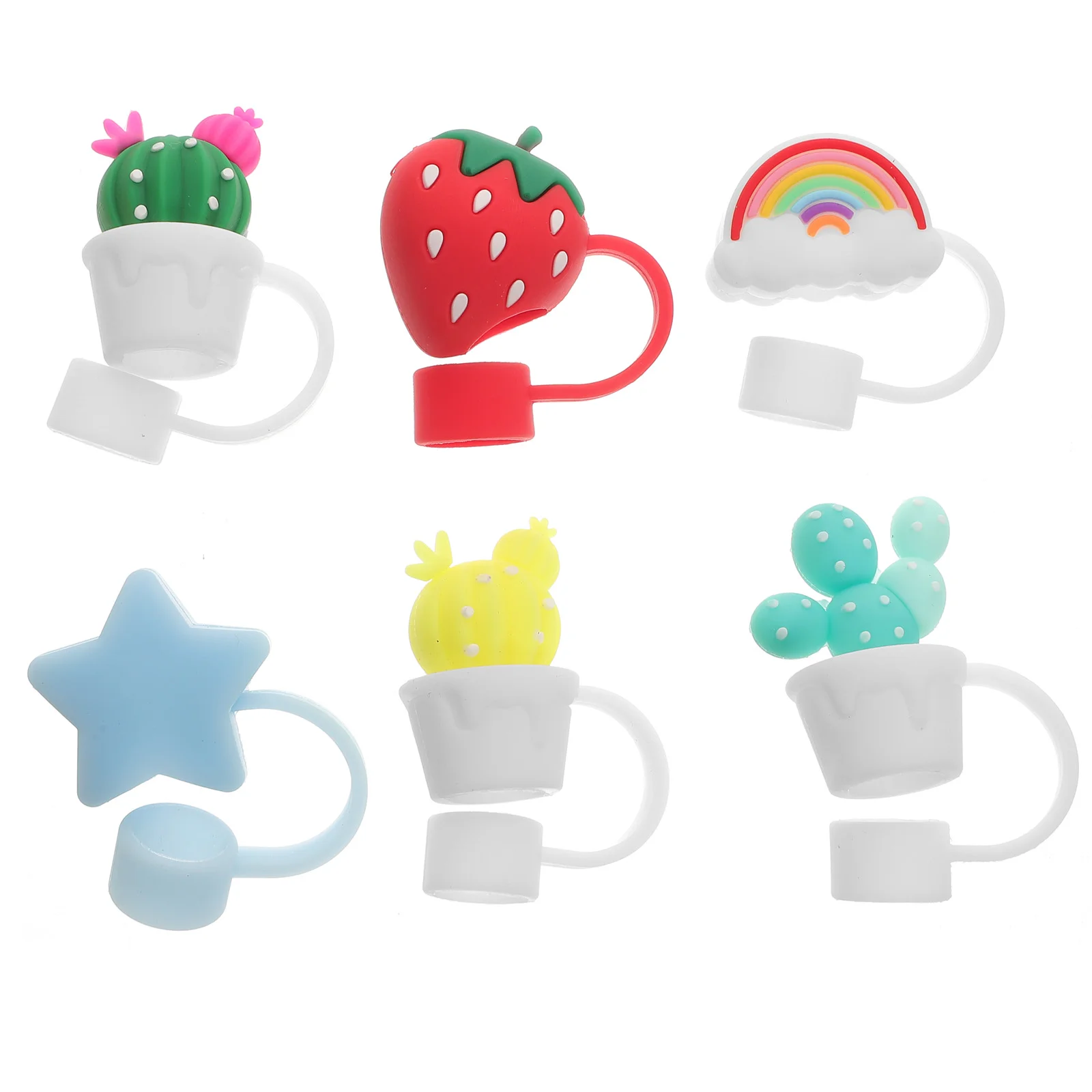 

Straw Cover Silicone Tips Protector Protective Covers Stopper Cute Caps Reusable