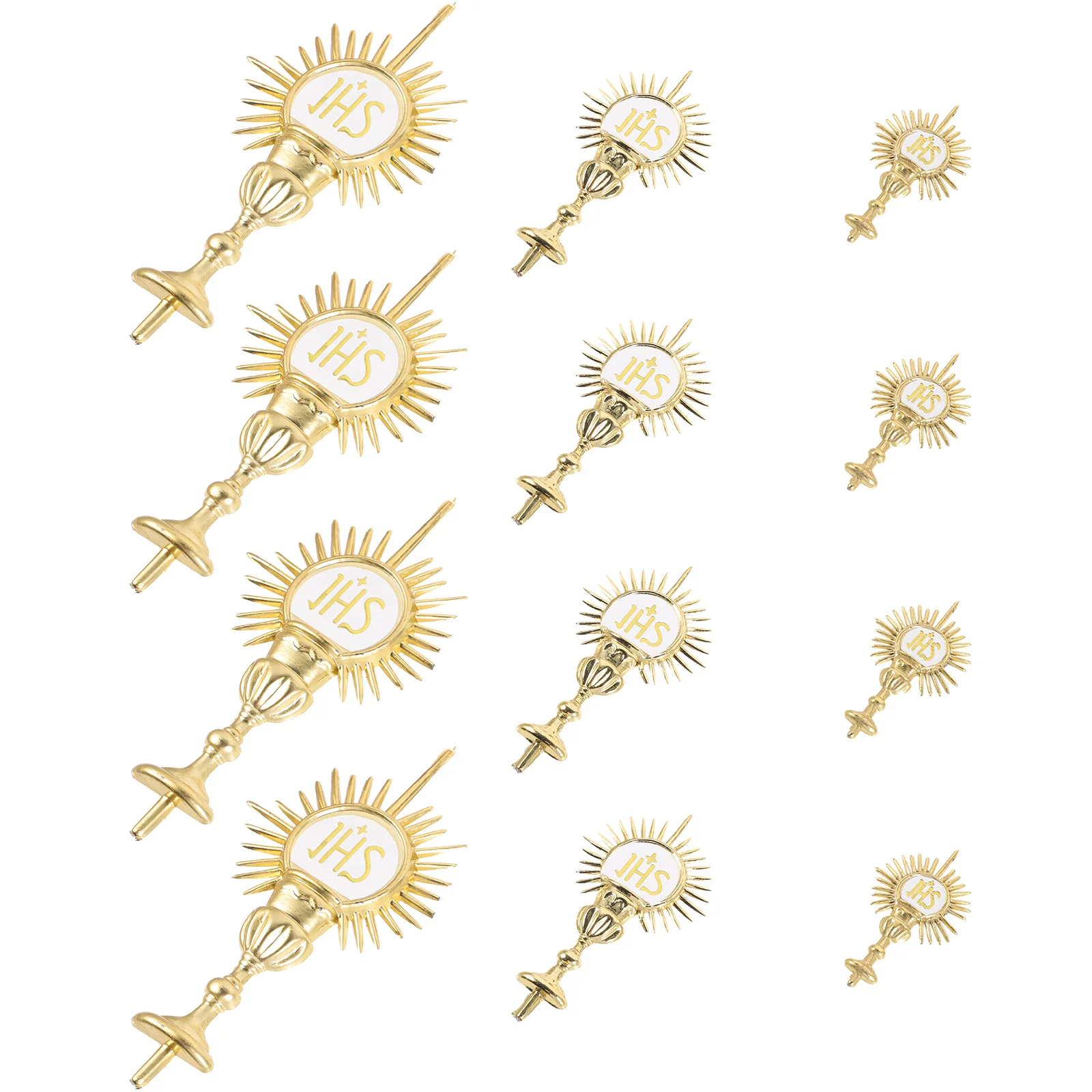 

12 Pcs Party Supplies Ornaments Religion Christmas Decorations Holy-light Topper Plastic Church Decors
