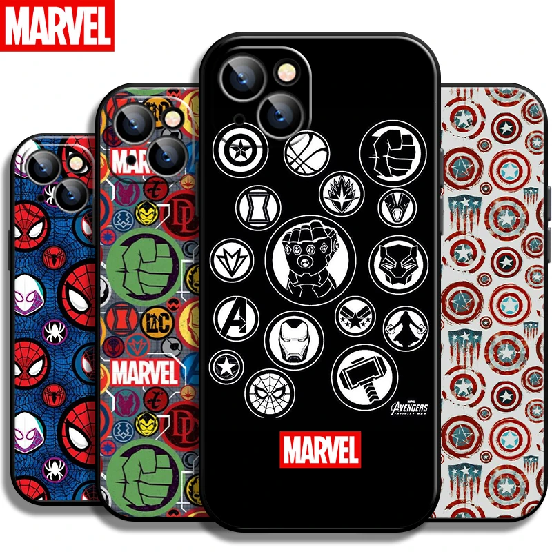 

Marvel Logo For Apple iPhone 13 12 11 Pro Mini X XR XS Max SE 5 6 6S 7 8 Plus Phone Case Liquid Silicon Silicone Cover Soft