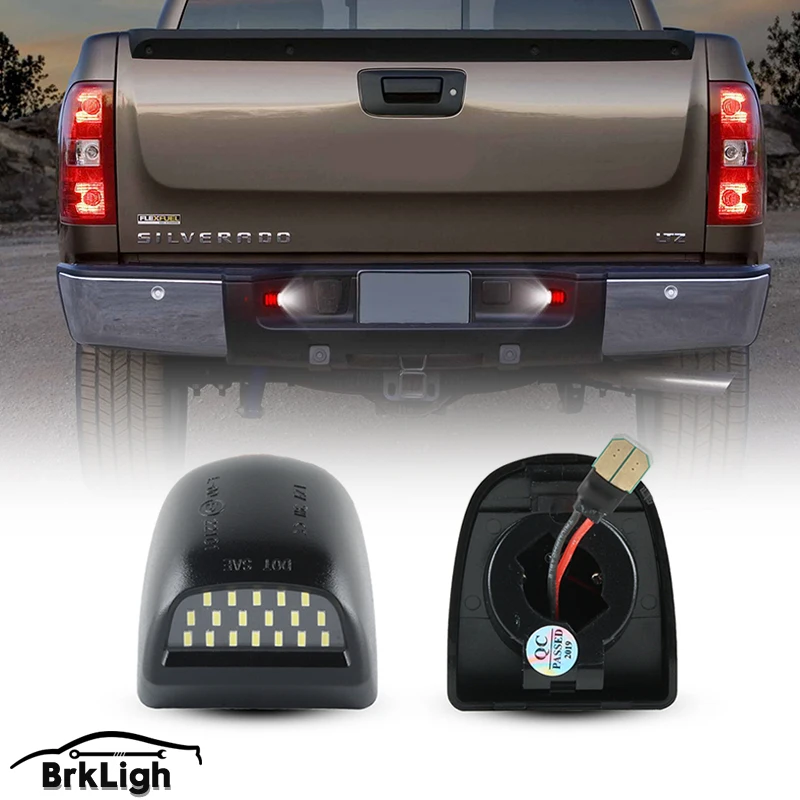 

2Pcs 6000k LED License Plate Lights For Chevy Silverado GMC Sierra 1500 2500 3500 Cadillac