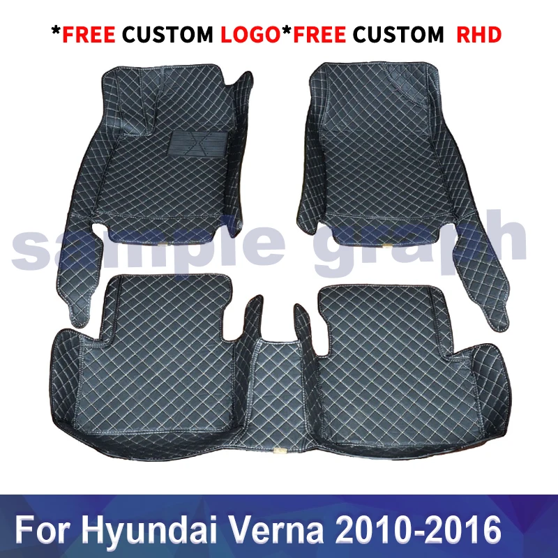 

Custom Car floor mats for HYUNDAI Verna 2010-2016 Customauto foot Pads automobile carpet cover Car accessories