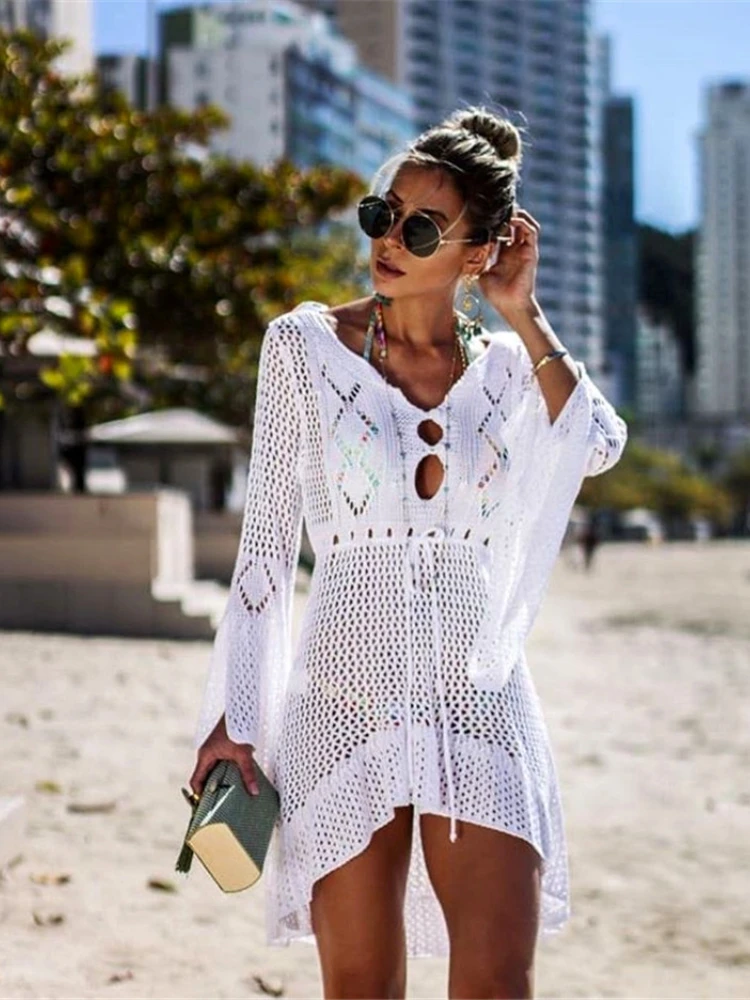

New sunscreen shirt sleeve beach smock bikini beach cover skirt cover swimsuit beach wear