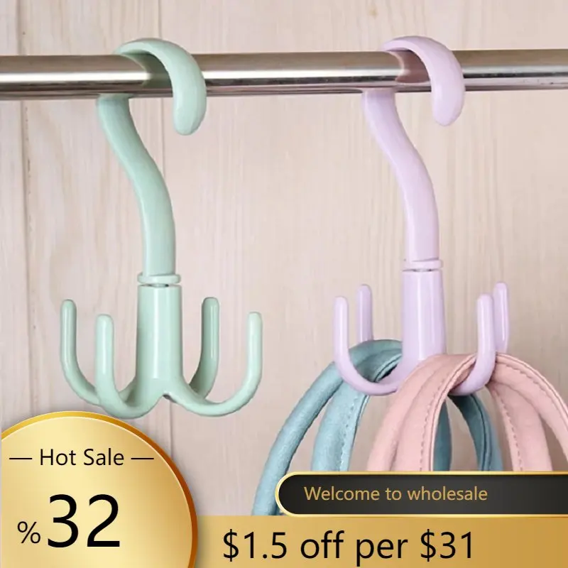 

Space Saving Rotated Hanger Hooks Wardrobe Clothes Rack Hanger Organizer Bag Hanger Shoes Belt Scarf Hanging Rack Closet Hanger