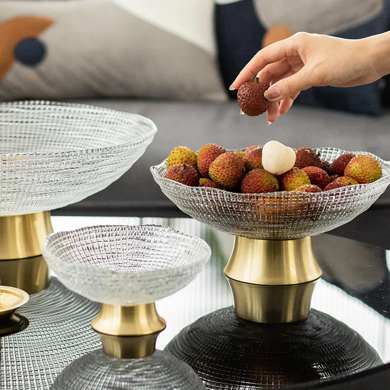 

Light Luxury Glass Fruit Plate Home Accessories Decorations Room Decoration Christmas Tableware Plate Snack Decoration Plate