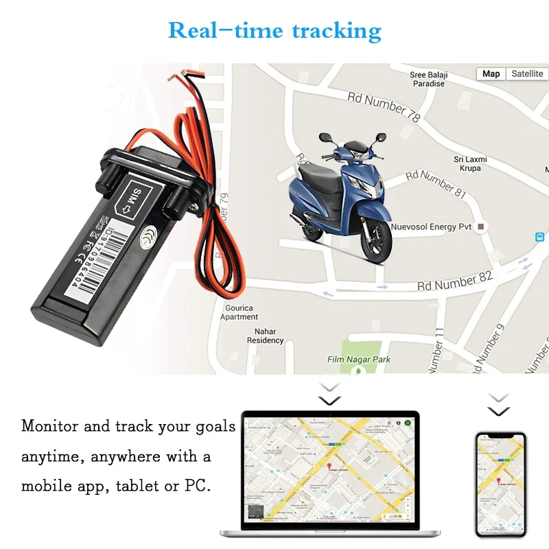 Мини-трекер T12 4G GPS-локатор для слежения за автомобилем и мотоциклом