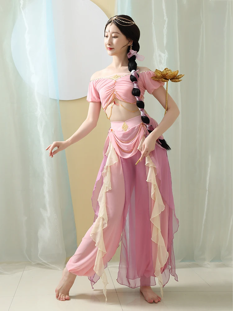 Костюм Hanfu Dunhuang Kweichow ttai для классических танцев пустыни Экзотический стиль фото