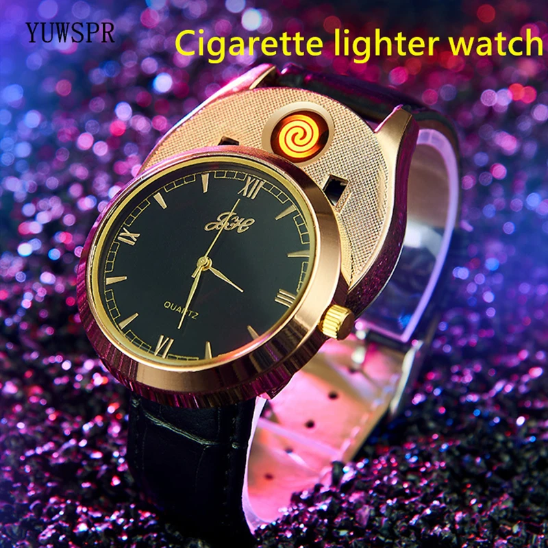 Cigarette Lighter Watches Quartz Military Watch Men USB Charging Casual Wristband Outdoor Windproof Clock JH311 1pcs | Наручные часы