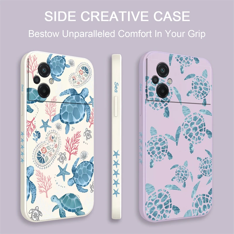 Turtle Painting Case For Xiaomi Poco X6 F4 F5 M3 M4 M5 X3 NFC F6 M2 C31 X2 F3 Pro X4 GT X5 Shockproof Silicone Soft Phone Cover