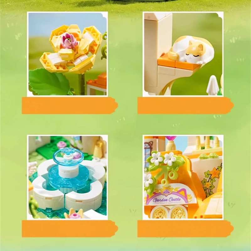 Keeppley садовый замок строительный блок дом сделай сам сборные украшения ручной