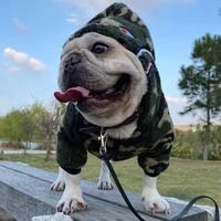 autumn winter dog clothes with hat fashion french bulldog camouflage jackets coat for small pet dogs clothes cute pug