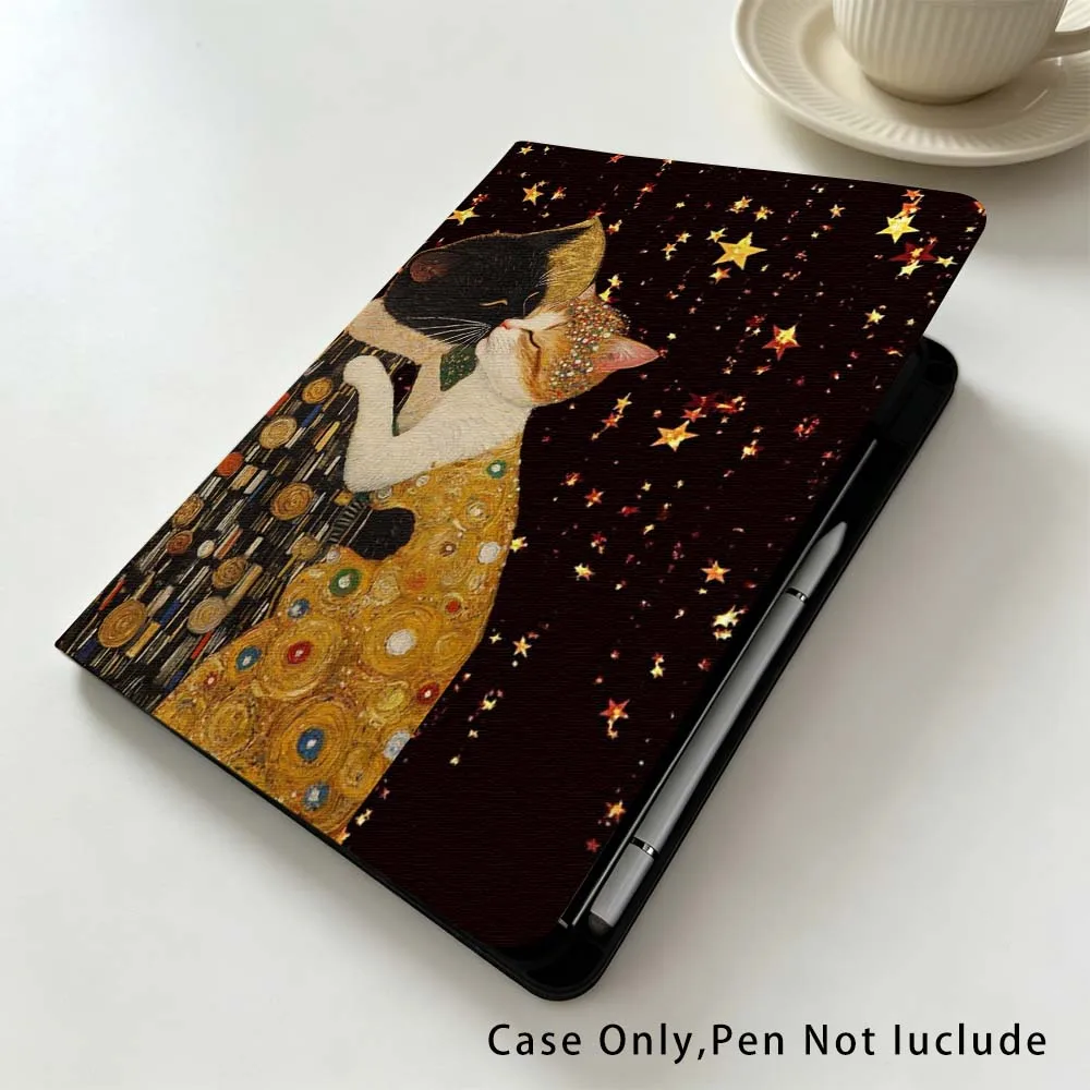 Фото Чехол Golden Art Cat Cute Soft для планшетов Apple iPad Pro Mini A16 A17 A14 4 5 6 7 6-го 7-го поколения 9.7 12.9 11 13 M4 дюймов №3