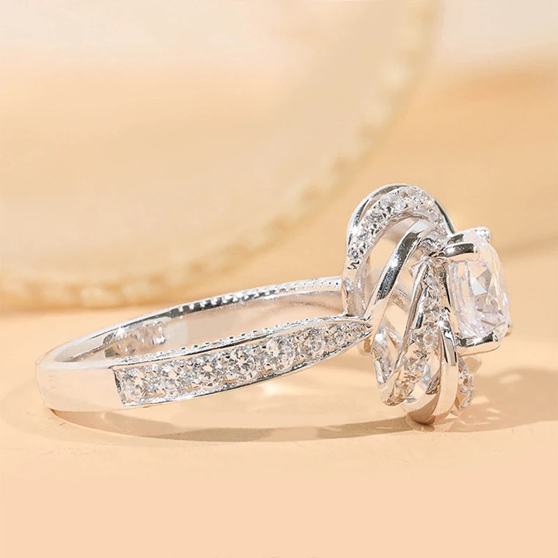 Huitan AAA белый кубический циркон в форме цветка свадебные аксессуары посеребренное