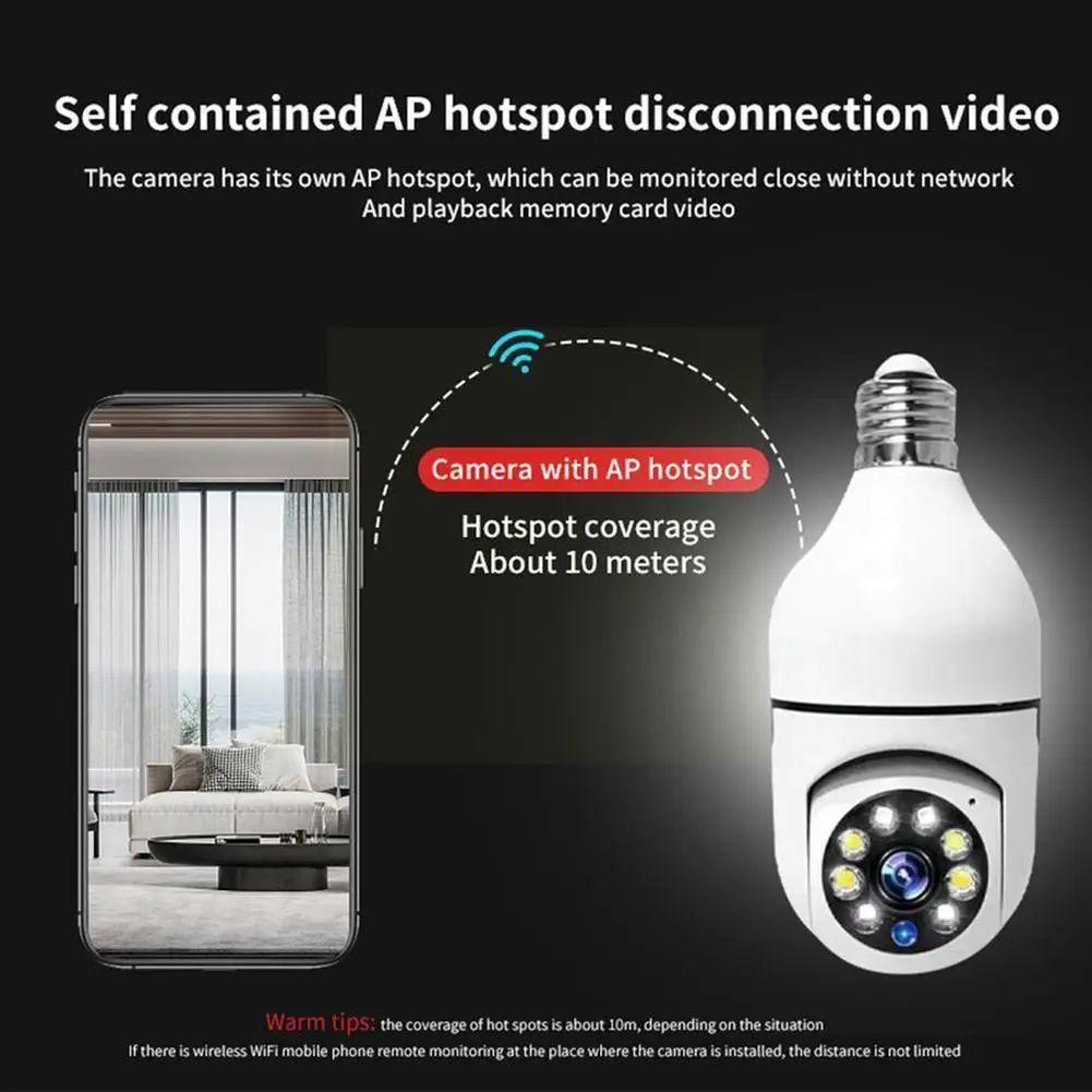 

Home Wifi Light Camera 360 Degree Panoramic Alert Surveillance Bulb Motion Security Camera Remote F1m1