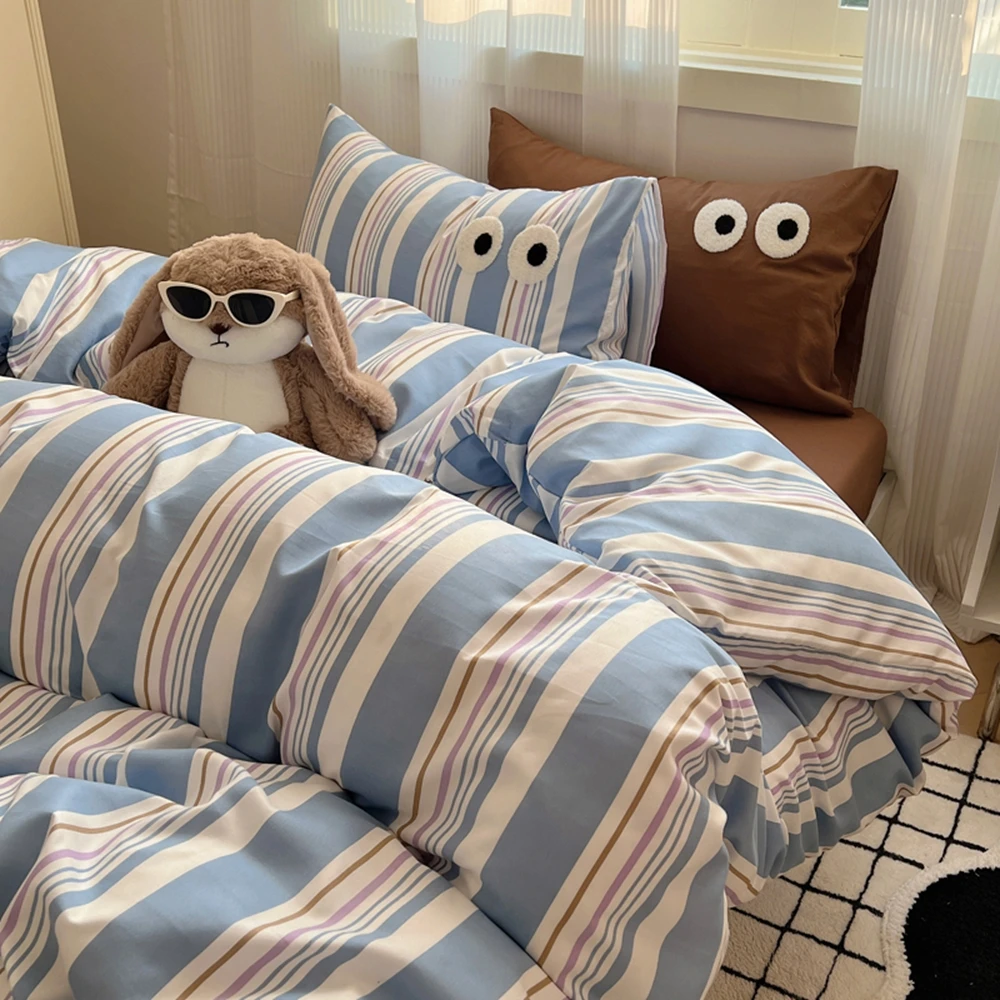 Пододеяльник и простыня с принтом в полоску 150 дюйма X см