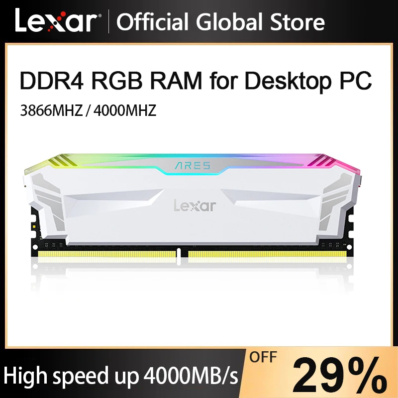 

Оперативная память Lexar DDR4 RGB ddr4 8 Гб 16 Гб 3866 МГц 4000 МГц ОЗУ Память DDR4 радиатор UDIMM двухканальный для настольного ПК