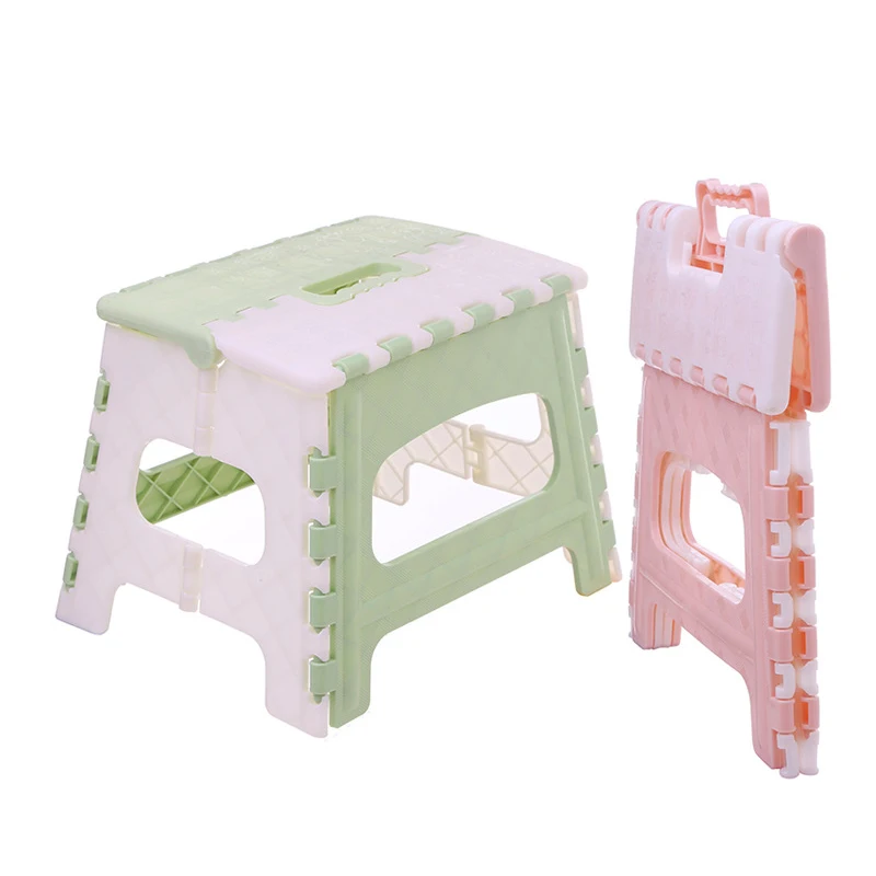 Multifunctional Portable Plastic Folding Stool Outdoor Hiking Fishing Foldable Stool Chair Colorful Children's Stool Stepstool