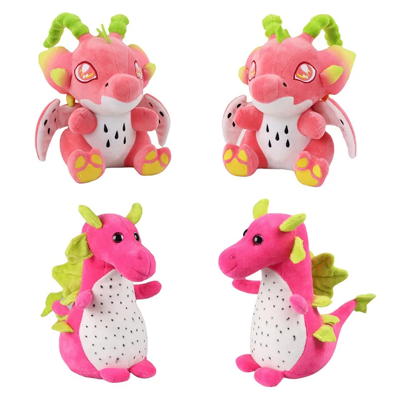 

New 20cm/25cm Dragon Fruit Macaroon Plush Toys Kawaii Pitaya Dinosaur Stuffed Animal Toy Soft Plushie Xmas Gift for Kids Girls