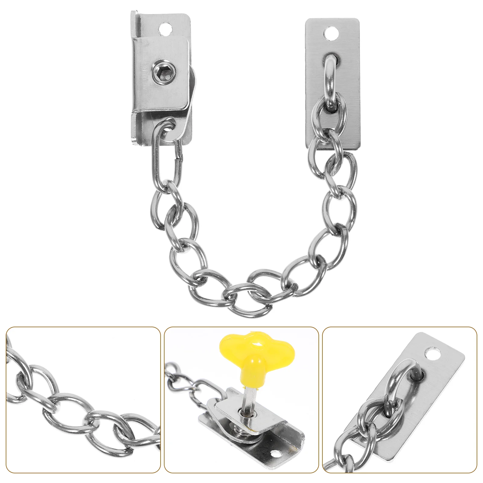 

Lock Chain Doorwindow Safety Stainless Guard Steel Locksindoor Child Restrictor Metal Keyedreinforcement Home Guards Children