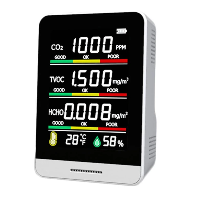 Монитор качества воздуха в помещении Профессиональный Точный CO2 TVOC HCHO датчик