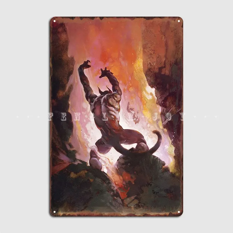 

Fire Demon Metal Sign Pub Pub Garage Wall Decor Customize Tin Sign Poster