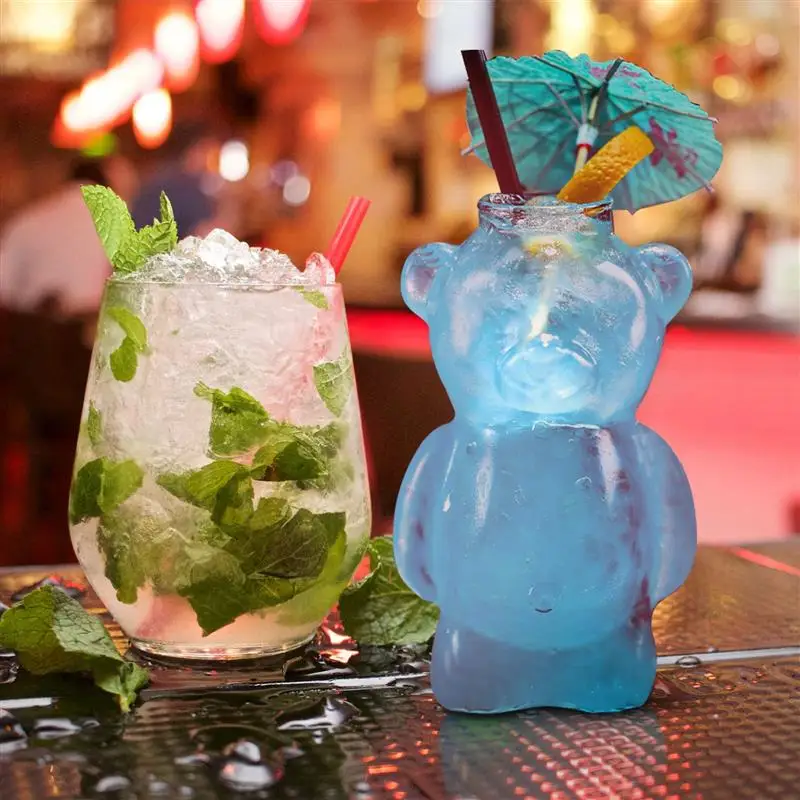 

Lovely Bear Cocktail Glass Creative Molecular Bar Glass Juice Glass Cocktail Glass KTV Bar Party Bear Shaped Drinking Cup Glass