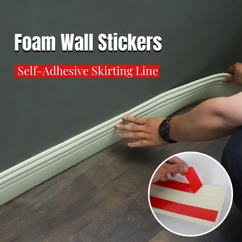 3D пенопластовые наклейки на стену самоклеящаяся плинтусная линия украшение для