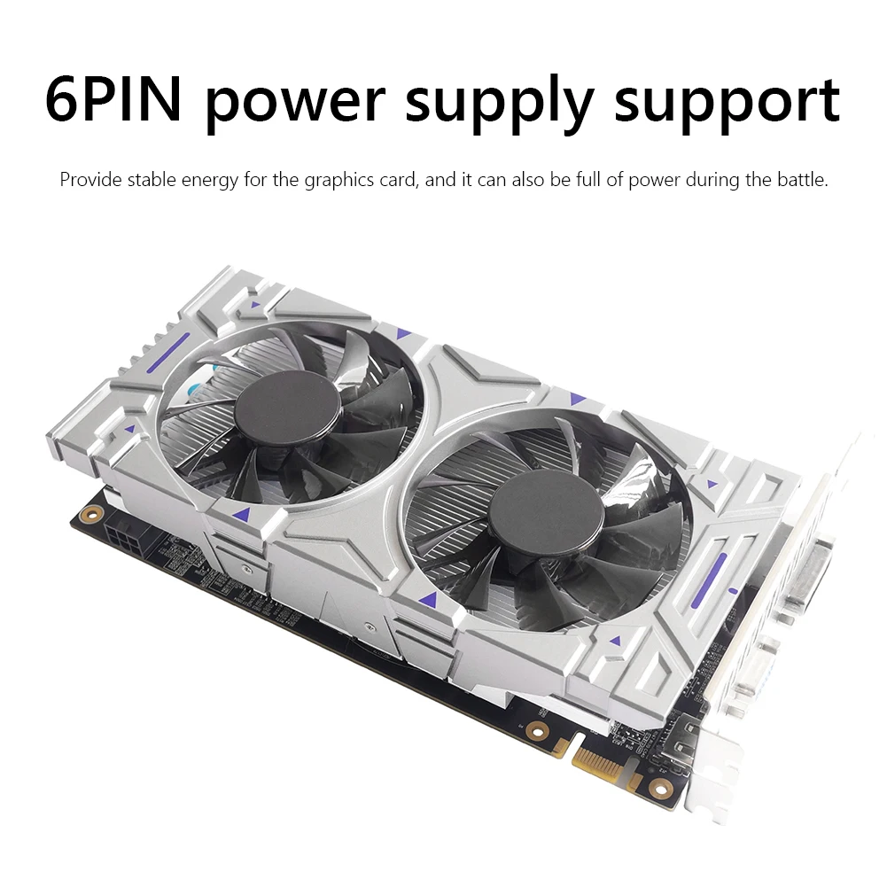 

Computer Graphic Card Interface Twin Cooling Fan GDDR5 128bit 8GB Video Card with Dual Cooling Fan HD+VGA+DVI Graphics Card