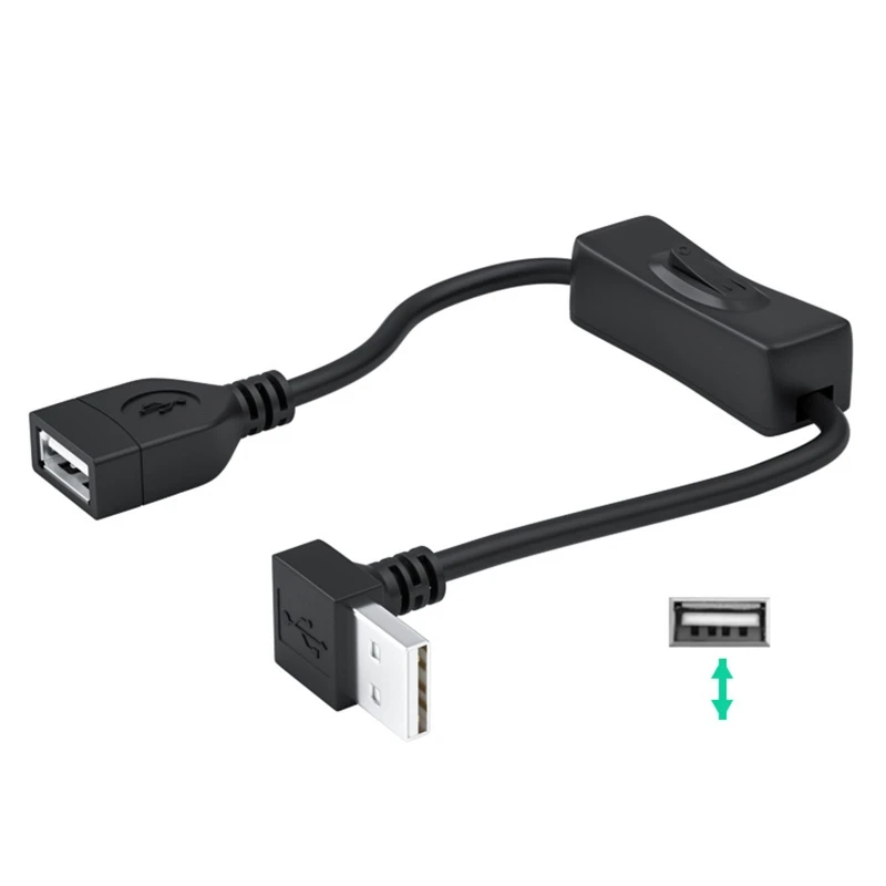 

Down Angled 90 Degree USB 2.0 Male to Female Extension Cable With Switch ON OFF Extender for Computer Mobile Phone