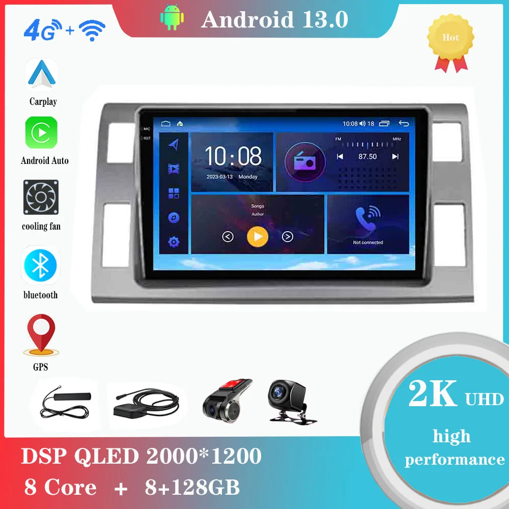 

Android 12.0 For Toyota Previa 3 III XR50 Estima 2006 2007 2008-2019 Multimedia Player Auto Radio GPS Carplay 4G WiFi