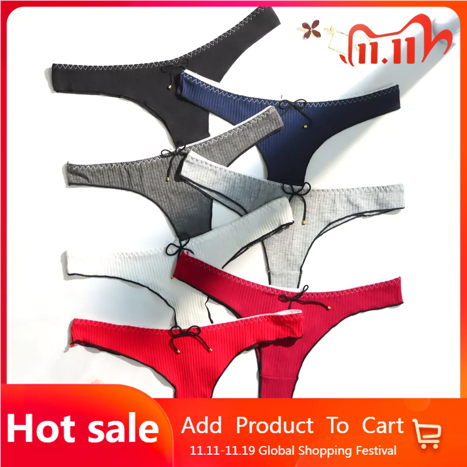 

Sexy Hot thong Women's Bow Sports Fitness Pants New Summer Underwear