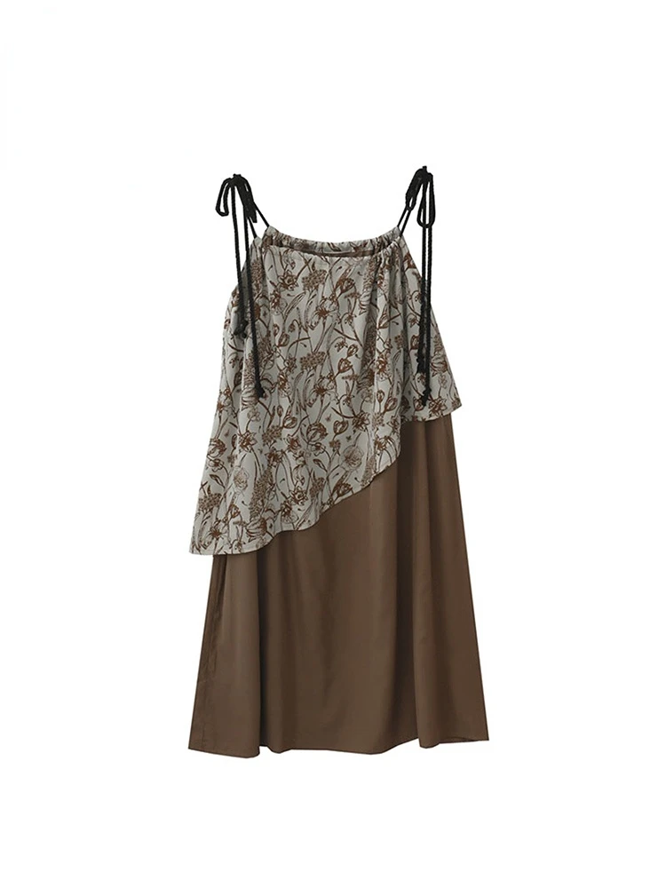 

Летнее винтажное Цветочное платье, женское платье на бретелях-спагетти с открытой спиной, женское пляжное сексуальное богемное Цветочное п...